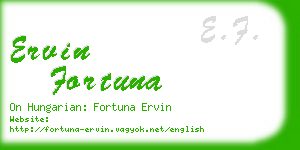 ervin fortuna business card